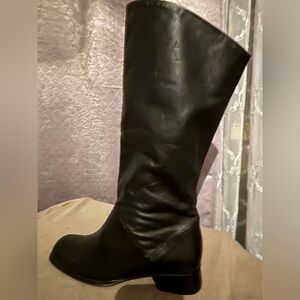 Elegant Black Leather Knee-High Boots